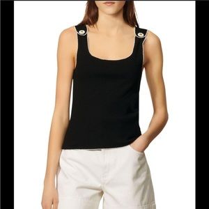 Sandro: Arsene Contrast-Trim Tank Top